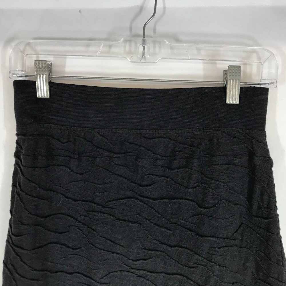 TOAD & CO - WOMEN'S XS -BLACK ELASTIC WAIST PULL-ON TEXTURED SKIRT - Picture 5 of 8